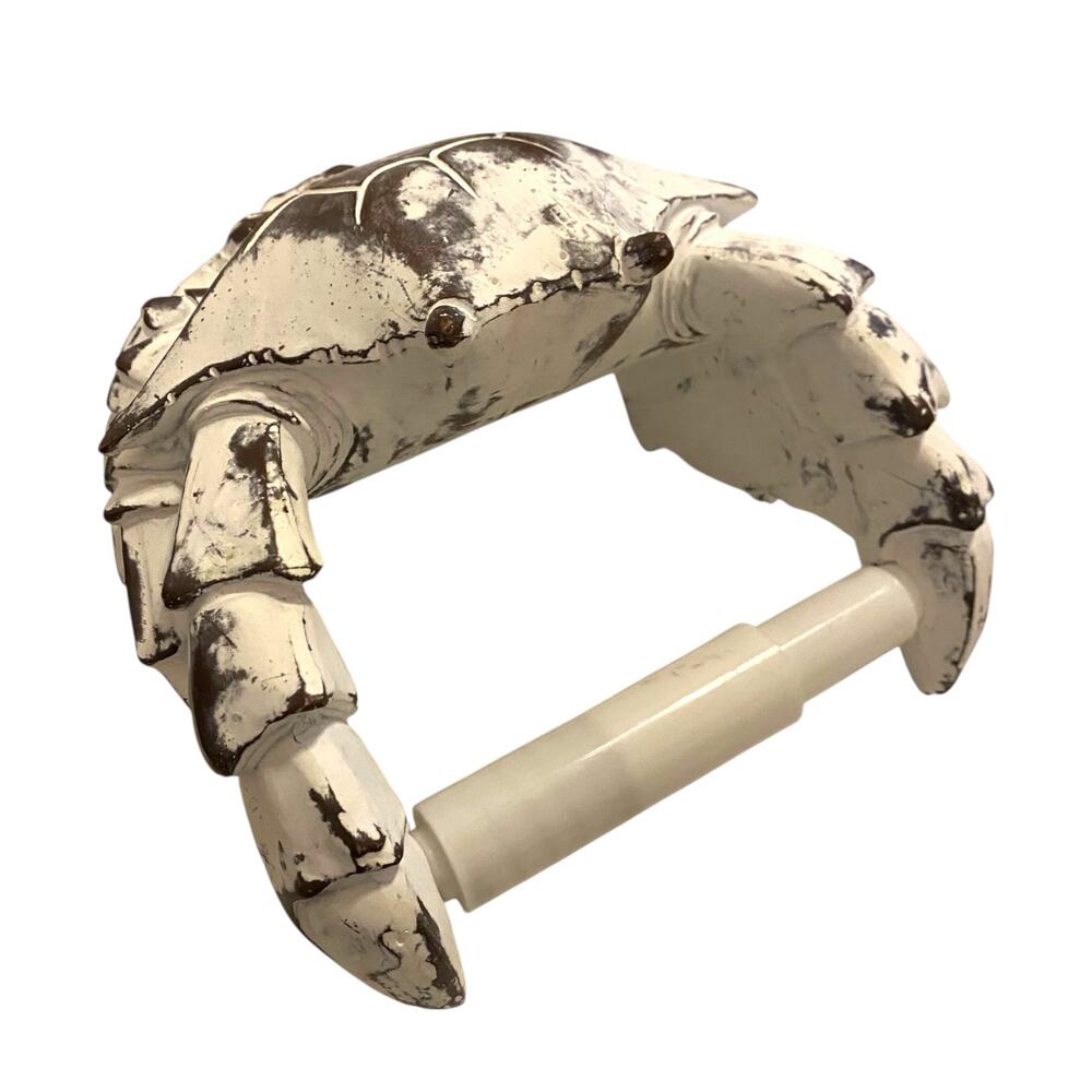 Crab Wall Mount Toilet Paper Roll Holder - Unique Decorative Rustic Nautical - Picture 2 of 13